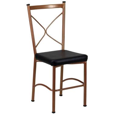 Imagem de Cadeira Buffet Em Alumínio Para Cozinha, Restaurante, área Bronze Com Preto