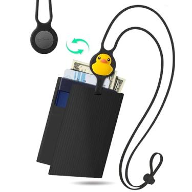 Imagem de Bone Lanyard Passport-Lite - Carteira de silicone impermeável para passaporte, acessório de viagem - Carteira para passaporte, Preto - Patti Duck, Suporte de pescoço de passaporte lavável em silicone
