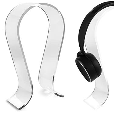 Imagem de GEEKRIA Suporte Transparente Para Fones De Ouvido Omega, Supra-Auriculares, Headset Gamer, Display Mesa, Compatível Com Bose, Marshall, Jabra, Jbl, Ath, Sony, Akg, Sennheiser (Transparente)