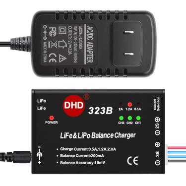 Imagem de DHD Carregador De Bateria Balanceada 20W 2A 323B Rc Para 2S 3S 7,4V 11,1V Lipo 6,6V 9,9V Life Pack E Carro Drone Truck Helicóptero Airsoft Baterias Elétricas Água