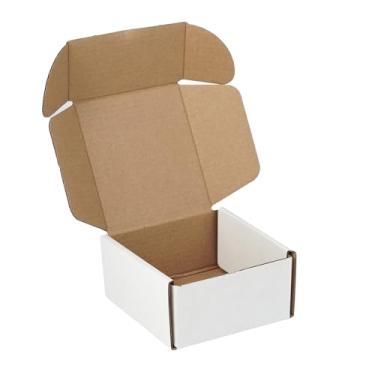 Imagem de Nest Gleam Pacote Com 50 Caixas Pequenas De Papelão Ondulado Branco 4" X 2" Para Remessa, Empresas, Correspondências, Remessa E Embalagem
