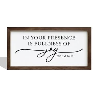 Imagem de Gkwa Placa "Na Tua Presença Há Plenitude De Alegria", Decoração Cristã, Parede Emoldurada, Versículo Bíblico, Salmo 16:11, Arte Bíblica, Para Escritório, Vintage