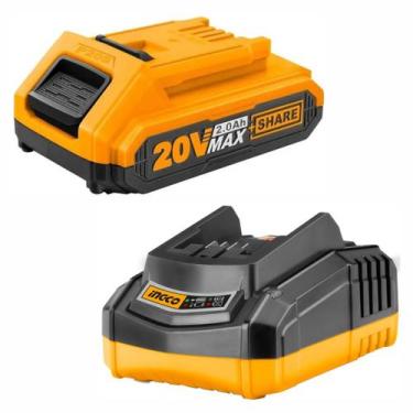 Imagem de Kit Carregador Inteligente + Bateria Original 2.0ah 20v - INGCO