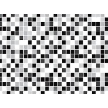 Imagem de Papel de Parede Pastilha Preto Branco Cinza Lavável Cozinha Banheiro -