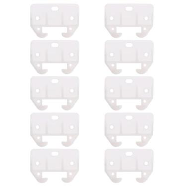 Imagem de Cabilock 10 peças de substituição de guias de gaveta de plástico, peças de móveis brancas de substituição para cômodos, cabanas, Mesa de Cabeceira, gavetas