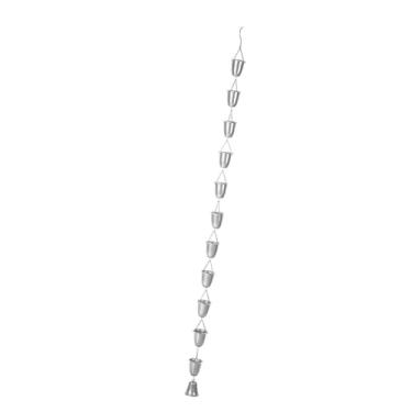 Imagem de Ｂｅｓｇａ Corrente de chuva Cup Rain Chain Substituição de corrente de calha Downspout Coletor de água da chuva Desviador de água para quintal, área externa, Prata