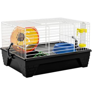 Imagem de Gaiola hamster transporte roedores mini Rodinha e comedouro (Branca)