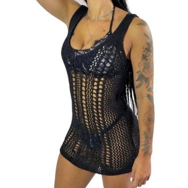 Imagem de Saída Praia Vestido Decote Moda Acabamento R02 - Fanáticos Por Cintas,