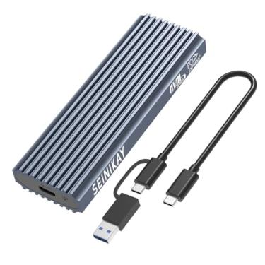 Imagem de SEINIKAY Gabinete Ssd M.2 Nvme, Adaptador Usb 3.2 Gen 2 (10 Gbps) Sem Ferramentas Com Dissipador De Calor, Velocidade 10 Gbps, Design Ferramentas, Plug And Play, Expansão 16 Tb, Cabo Cc-A