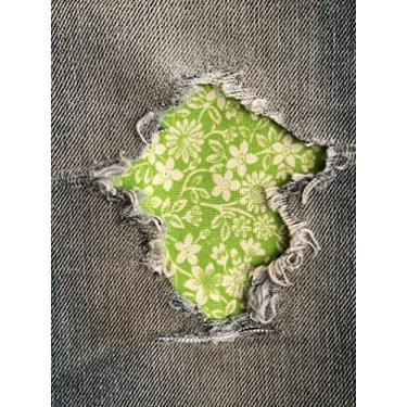 Imagem de Patches Buncha Bloomin' Fabric Peek-A-Boo Iron ON da Holey Patches em cores e tamanhos variados (12,7 cm x 12,7 cm, verde limão)