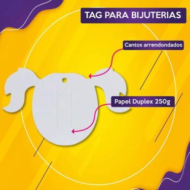 Imagem de 1000 Cartelas Tags para Laço Presilha Mod. Cabeça de Boneca - Geral
