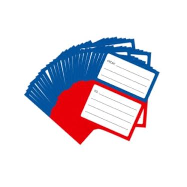 Imagem de Esquirla 200 peças de etiquetas de correspondência em branco, etiquetas de endereço de retorno para/de de endereço para caixas de remessa, pacote de, Azul E Vermelho