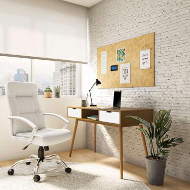 Imagem de Cadeira de Escritório Presidente Giratória Room Plus Branca