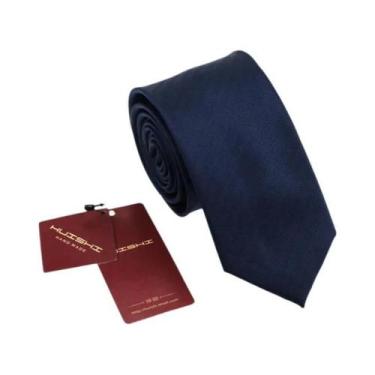 Imagem de Gravata Jacquard Masculina Azul Escuro - Impermeável, 8cm x 6cm - Para