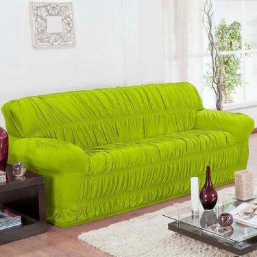 Imagem de Conjunto Capa de Sofá 3 e 2 Lugares Elástica em Malha Gel - Cores Cham