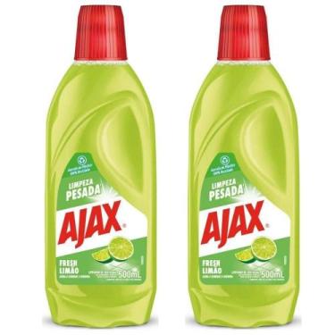 Imagem de Kit 2 Limpador Diluível Ajax Fresh Limão Limpeza Pesada 500ml