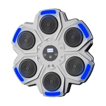 Imagem de menolana Máquina de socos para boxe musical, alvo eletrônico de boxe, equipamento de treinamento montado na parede para exercícios internos para idosos, Branco