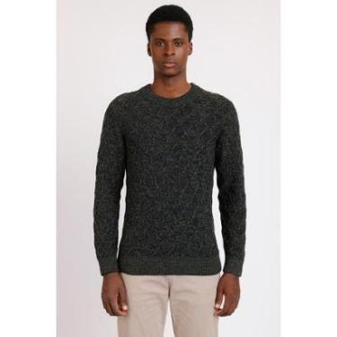 Imagem de Tricot Manga Longa Gola Midi Trançada Verde-Masculino