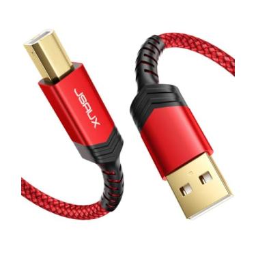 Imagem de JSAUX Cabo de impressora, cabo USB 2.0 tipo A macho para B macho cabo USB B de alta velocidade para HP, Canon, Epson, Dell, Brother, Lexmark, Xerox, Samsung etc. e Piano, DAC