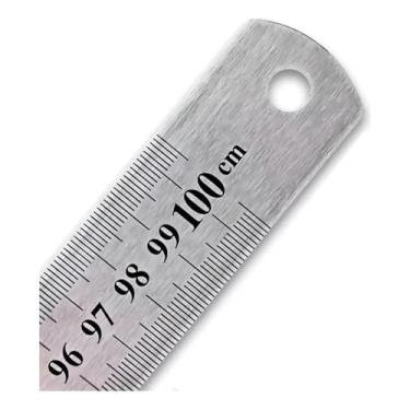 Imagem de Régua Metal 100cm Aço Inox 40 Polegadas Para Desenho Escola Patchwork Artesanato Scrapbook Artesanato Patch Projetista Costureira Desenhista Cor Prateado Projeto - Lanmax/NYBC