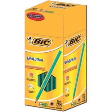 Imagem de Lapis Preto Sextavado Evolution Preto 2HB S/BORRACHA CX.C/72 - BIC