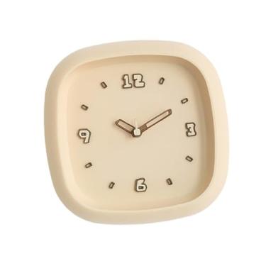 Imagem de Ｂｅｓｇａ Relógio de parede silencioso moderno de 25 cm, relógio de arte decorativo para cozinha, quarto, escritório, decoração, Amarelo