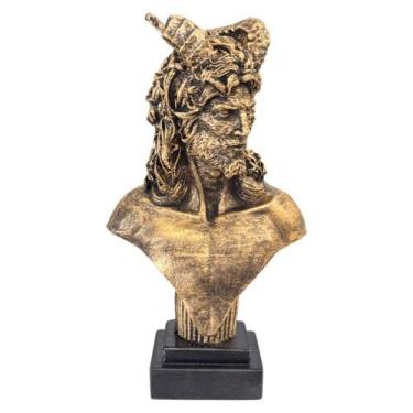 Imagem de Estatueta Homem Fauno Busto Mitologia Grega Decorativo Resina - NoBran
