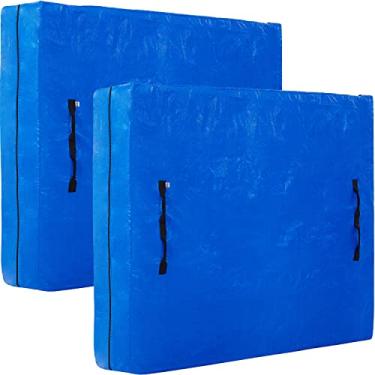 Imagem de AlexHome Bolsa de colchão para mudança e armazenamento, bolsa de armazenamento de colchão reutilizável de lona resistente, capa de colchão de transporte fácil (tamanho Queen, 2 unidades)