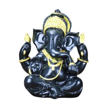 Imagem de Ioensy Estatueta de Ganesha, Estátua do Senhor Ganesh, Estatueta de Elefante Ganesh da Sorte e Riqueza, Estátua de Ganesha para Decoração de Casa e Enfeites, Preto