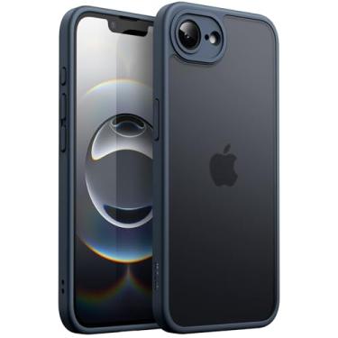 Imagem de JETech Capa Matte para iPhone 16e 6,1 Polegadas 2025, Case Proteção Contra Quedas de Nível Militar à Prova de Choque, Capinha Traseira Translúcida Fosca, Anti-Impressão Digital (Azul Tempestade)