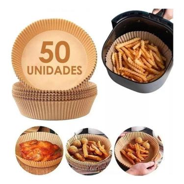 Imagem de Forro De Papel Antiaderente Para Airfryer - Cozimento Limpo, 50 Unidades Descartáveis