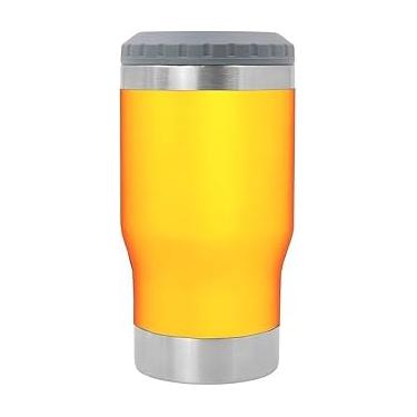 Imagem de Copo Porta Cerveja Térmico Suporte Garrafa Térmica De Lata Latinha Latão Long Neck Aço Inox Refrigerador Isolado Isolador (Laranja)