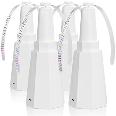 Imagem de Pacote com 4 ventiladores recarregáveis para mesas de até 10 horas de trabalho, ventiladores de comida silenciosos internos e externos para manter as moscas longe, ventiladores de mesa retráteis com