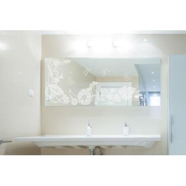 Imagem de Adesivo de Jateado Floral para Box Vidro Janela espelho - Gaudesivos