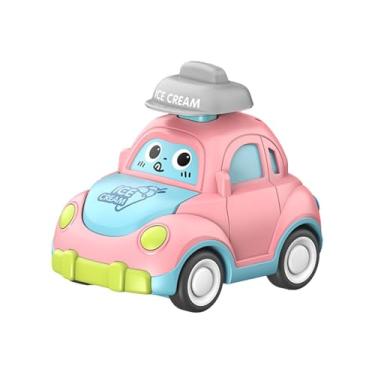 Imagem de Almencla Carro de brinquedo Push and Go, veículo de brinquedo infantil, carro de fricção de empurrar para bebês, desenho animado para crianças em idade, Rosa