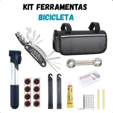 Imagem de Kit reparo bicicleta com bomba de ar compacta. - LIPPIN