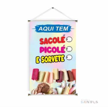 Imagem de Banner pronto Sorveteria BA 418 medida 45x70 cm arte Pronta