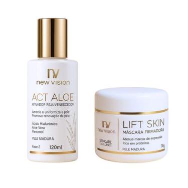 Imagem de Kit Máscara Rejuvenescedora Lift Skin Act Aloe - New Vision Cosméticos