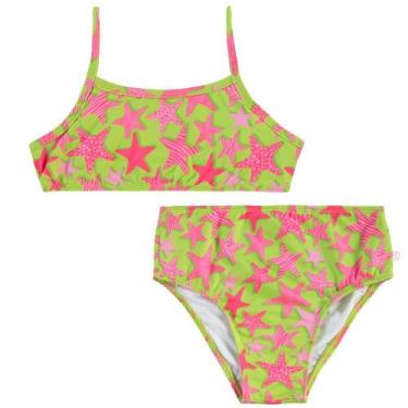 Imagem de Biquini Menina BGR em Malha Splash Estampa Estrelas Amarelo Neon, 12