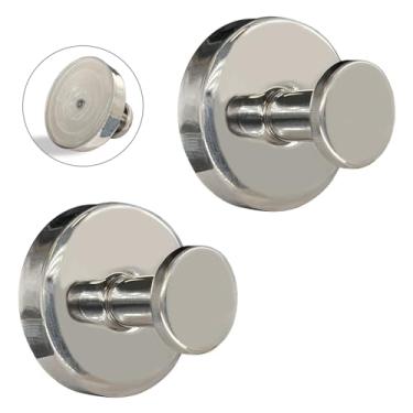 Imagem de Welsa Ganchos de ventosa para chuveiro - aço inoxidável, sucção forte, sem broca, cabide removível - parede de azulejo para banheiro, cozinha, porta de vidro, roupão de pendurar com gancho espelhado