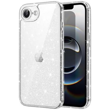 Imagem de JETech Capa Glitter para iPhone 16e 6,1 Polegadas 2025, Case Protetora de Telefone à Prova de Choque com Brilho Brilhante, Capinha Fofa e Brilhante para Mulheres e Meninas (Claro)