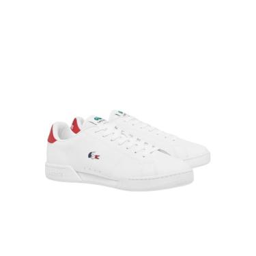 Imagem de Lacoste Tênis masculino Carnaby Cup, Branco e vermelho marinho, 39