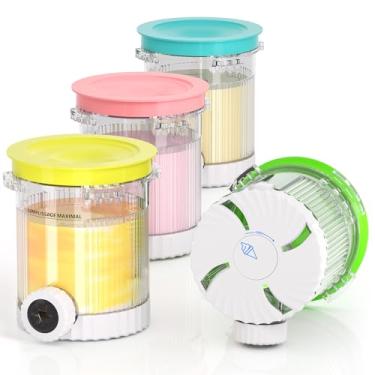 Imagem de Pacote com 4 frascos e tampas Ninja Creami Swirl compatíveis com Ninja NC700 Series, NC701, NC701C, recipientes de creme para sorvete e máquina de servir macio, livre de BPA, lavável na lava-louças