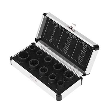 Imagem de Conjunto de removedor de porcas, extrator de parafuso de 10 unidades de alta dureza com caixa de armazenamento para remover parafusos danificados