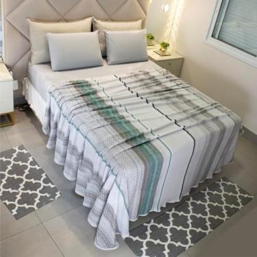 Imagem de Lençol Casal Sem Elástico Malha Estampada 100% Algodão Para Se Cobrir 2,20 x 2,20m Toque Macio, Conforto e Durabilidade Cozzilar (Modelo 5)