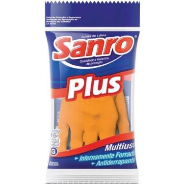 Imagem de Luva P/Limpeza Plus M Laranja Sao Roque