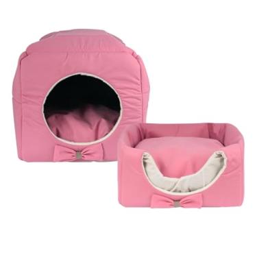 Imagem de Caminha Pet Toca Iglu 3 EM 1 Cama Para Cães e Gatos Com Almofada Rosa