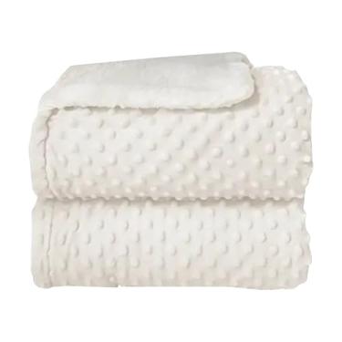 Imagem de Cobertor Manta Para Bebê Soft Bolha Dupla Face Pipoquinha Branco