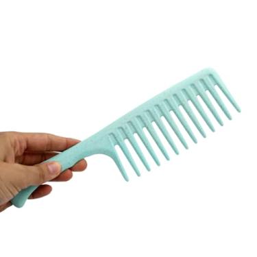 Imagem de Pente para Desembaraçar Cabelo Afro Cacheado e Volumos Dente Super Largo - Cor: Verde
