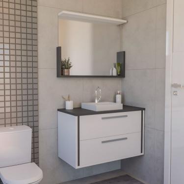 Imagem de Conjunto Gabinete E Armário Inspira Design 60cm Chumbo